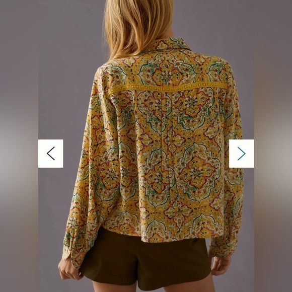 Anthropology Pilcro Pintuck Peasant Blouse, Size XS - Picture 5 of 13